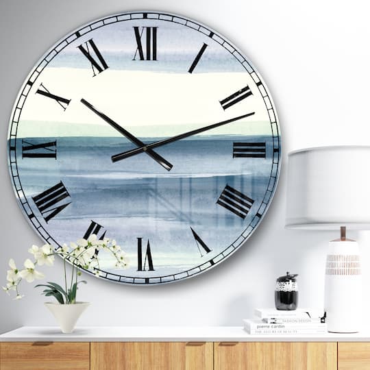 Designart Mint Indigo Dawn I Farmhouse Wall Clock